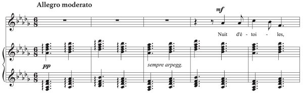 Claude Debussy: Nuit d'étoiles (transposed to 8 keys)