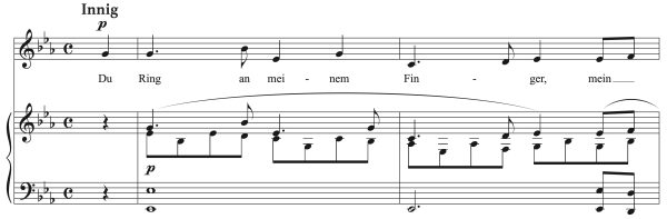 Robert Schumann: Du Ring an meinem Finger (transposed to 9 keys)